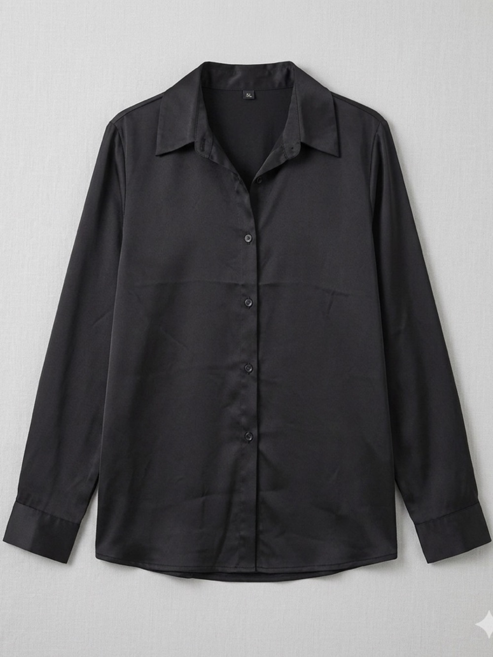 Color Block Black Button Down Blouse Size Medium Women’s Classic Workwear Shirt
